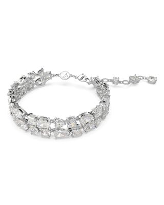 Mesmera Mixed Cut Double Row Bracelet in Rhodium Plated
