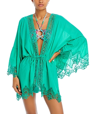 Ramy Brook April Crochet Trim Mini Dress Swim Cover-Up