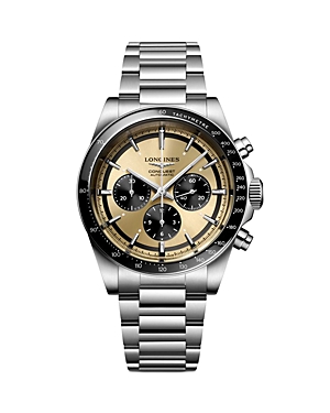 Longines Conquest Chronograph, 42mm In Gold/silver
