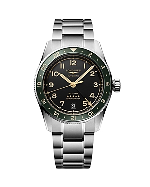 Longines Spirit Zulu Time Watch, 39mm In Black/silver