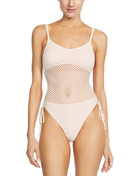 Cheap Sexy Solid Mesh Push Up One Piece Swimsuit Women Tummy