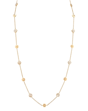 Miseno Jewelry 18k Yellow Gold Baia Mother Of Pearl & Diamond Hexagon Link Statement Necklace, 32