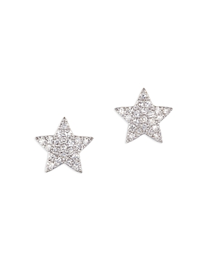 Shop Phillips House Rhodium & 14k Yellow Gold Diamond Mini Star Infinity Stud Earrings In White