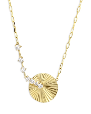 14K Yellow Gold Diamond Latch Aura Necklace, 16-18