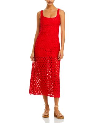 Waimari - Jill Floral Eyelet Lace Midi Dress