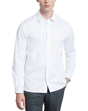 The Kooples Smart Twill Long Sleeve Button Front Shirt In White