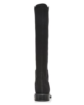 Women's Halfnhalf Bold Leather & Stretch Knee High Boots 