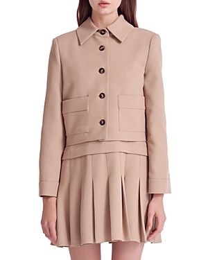 Shop English Factory Relaxed Collared Jacket In Camel