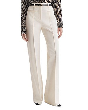 Shop Reiss Claude Flare Leg Pants In Cream