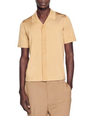 Sandro Short Sleeve Knit Camp Shirt