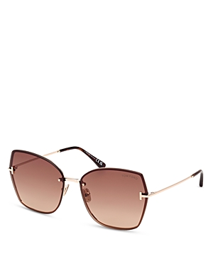 Shop Tom Ford Nickie Butterfly Sunglasses, 62mm In Brown/brown Gradient