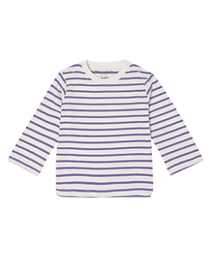 Dotty Dungarees Unisex Long Sleeve Breton Stripe Top - Baby, Little Kid, Big Kid In Violet Stripe