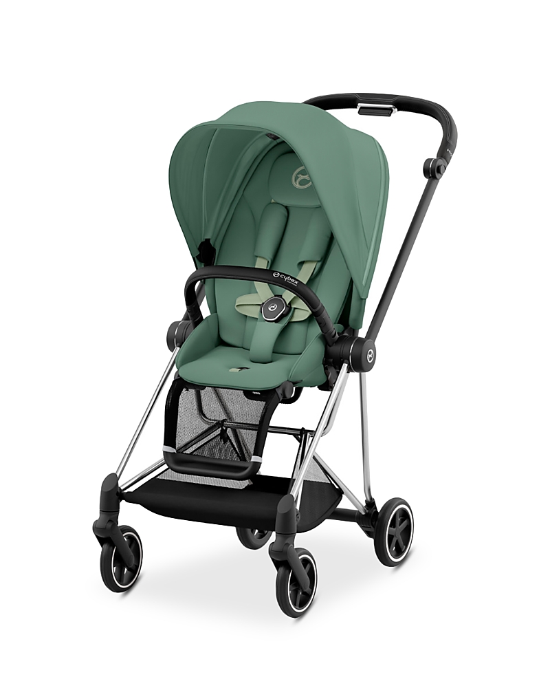 Cybex Mios 3 Compact Lightweight Stroller In Chrome/black In Chrome/black/leaf Green