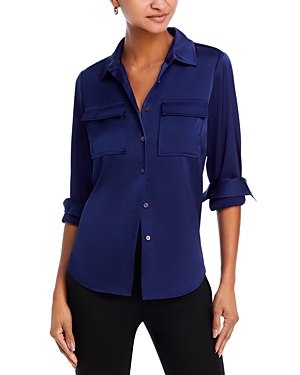 Derek Lam 10 Crosby Lorena Button Down Shirt In Navy