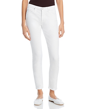 Shop Ag Prima Mid Rise Ankle Slim Jeans In White
