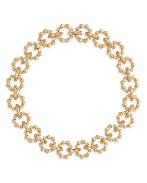 Sculpted Bamboo Chain Necklace in 18K Gold Plated, 17