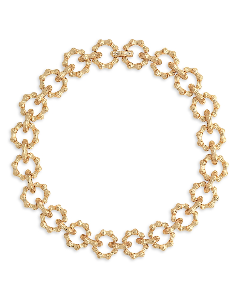 Anabel Aram Sculpted Bamboo Chain Necklace in 18K Gold Plated, 17