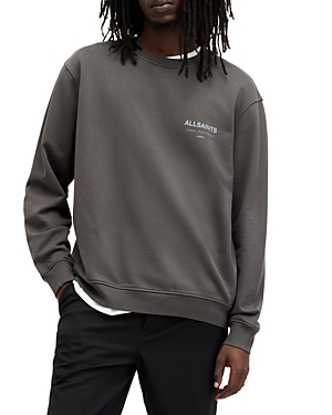 Shop Allsaints Underground Organic Cotton Graphic Sweatshirt In Shaded Grey