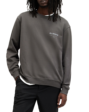 Allsaints Mens Shaded Grey Underground Graphic-print Cotton Sweatshirt In Shaded Grey