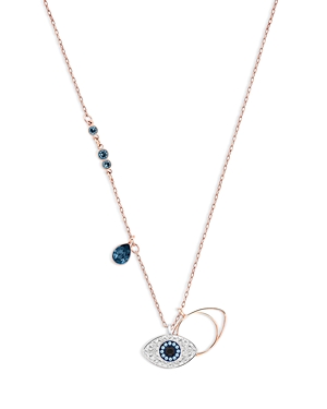 Shop Swarovski Crystal Pendant Necklace, 14.8 In Blue/rose Gold