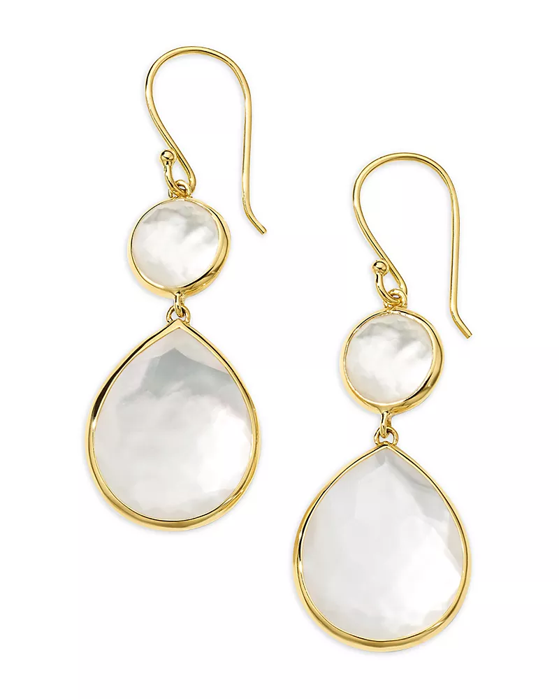 Ippolita 18K Yellow Gold Rock Candy Mother of Pearl & Rock Crystal Doublet Drop Earrings