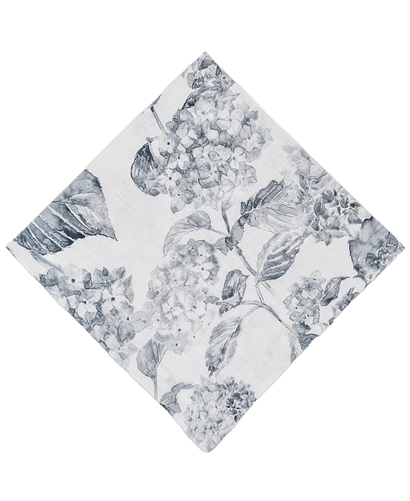 Tina Chen Designs Florals Vintage Floral 4-piece Linen Napkin Set In Grey