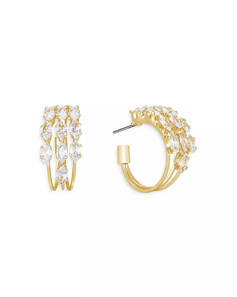 Ettika Multi Cubic Zirconia Hoop Earrings