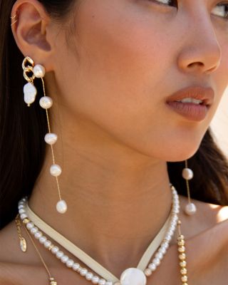 Cultured Freshwater Pearl Delicate Drop Earrings