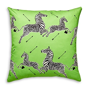 Scalamandre Zebra's Petite Decorative Pillow, 22 X 22 In Lime