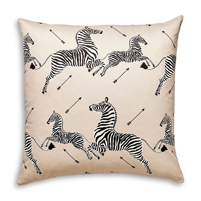 Scalamandre Zebra's Petite Decorative Pillow, 22 X 22 In Sand