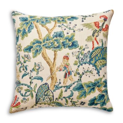 Scalamandre Kelmescott Hand Block Decorative Pillow, 22 x 22