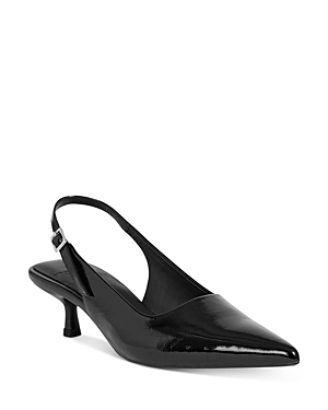 Shop Vagabond Shoemakers Vagabond Women's Lykke Pointed Toe Kitten Heel Slingback Pumps In Black