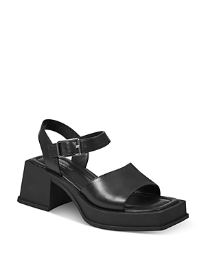 Shop Vagabond Shoemakers Vagabond Women's Hennie Square Toe Block Heel Platform Sandals In Black