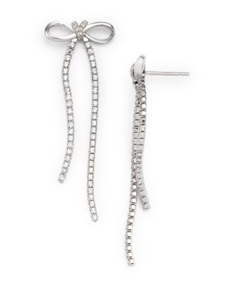 Shashi Pave Bow Drop Earrings