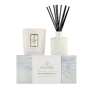 Voluspa Sparkling Cuvee Celebration Candle & Reed Diffuser Gift Set In Clear