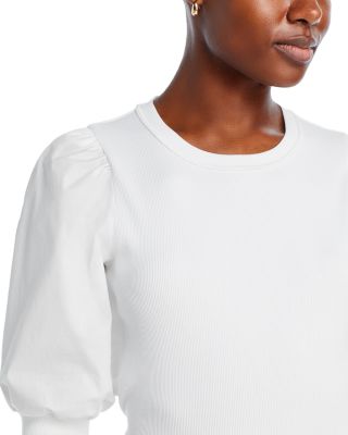 Puff Sleeve Crewneck Cotton Tee
