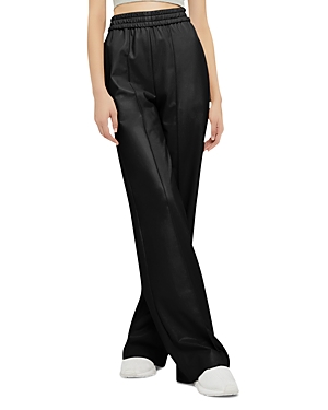 Wolford Faux Leather Wide Leg Trousers In Black