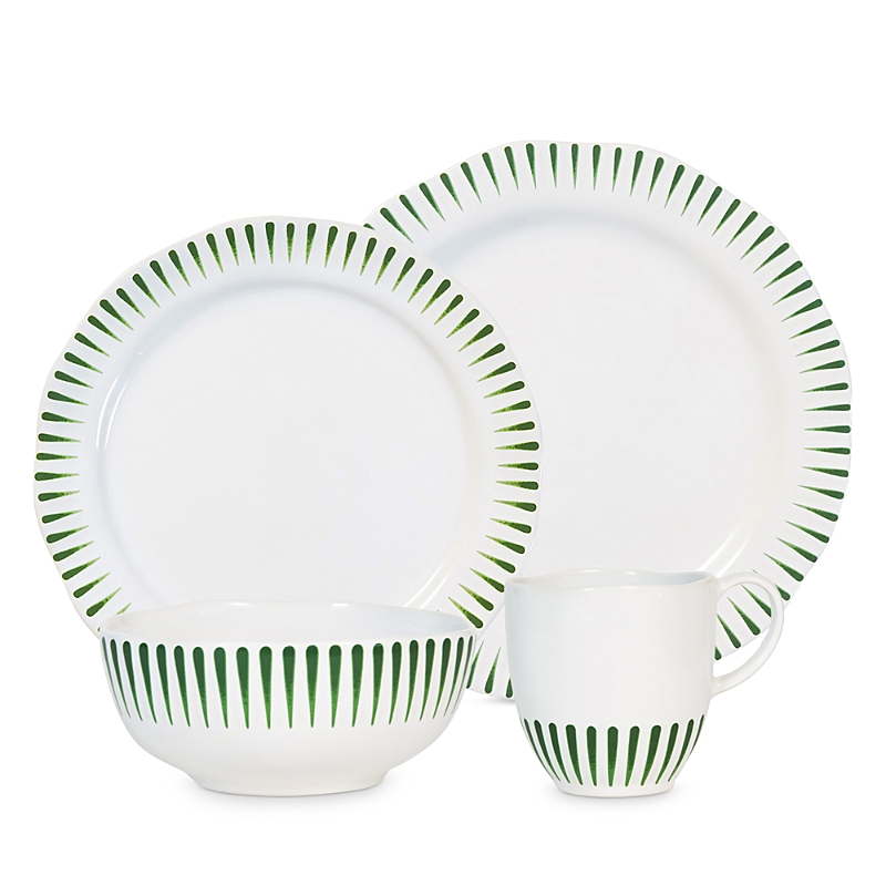 Juliska Sitio Stripe 4 Piece Dinnerware Place Setting In Basil