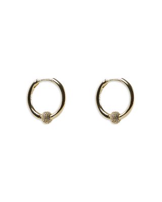 Argento Vivo Pave Ball Hoop Earrings