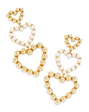 Kendra Scott Ashton Pearl Heart Statement Earrings In Gold/pearl
