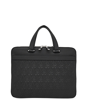 Ferragamo Embossed Leather Briefcase