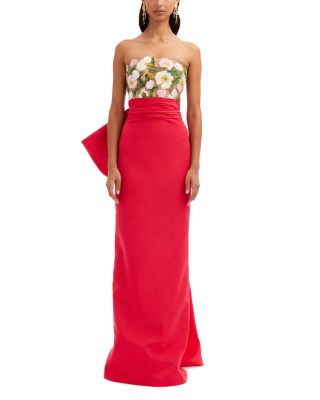 Oscar de la Renta - Strapless Embroidered Bodice Gown