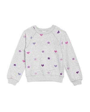 Shop Splendid Girls' Funfetti Crewneck Sweatshirt - Big Kid In Light Heather Gray