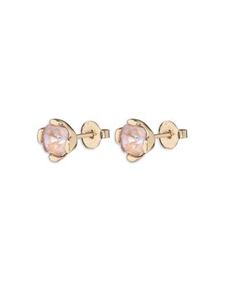  Pink Crystal Stud Earrings