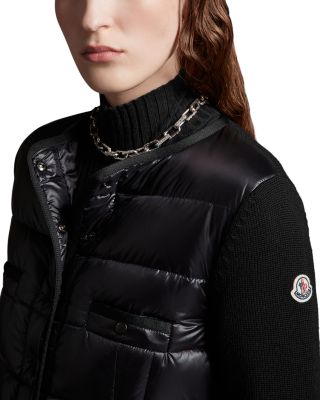 Snap Front Wool Puffer Cardigan