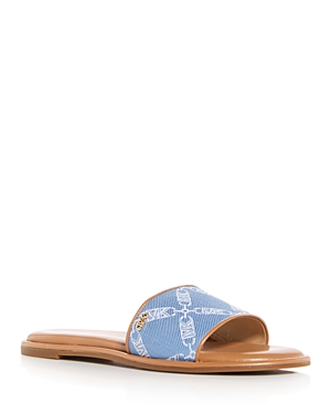 Shop Michael Kors Women's Saylor Slide Sandals In Blue Haze
