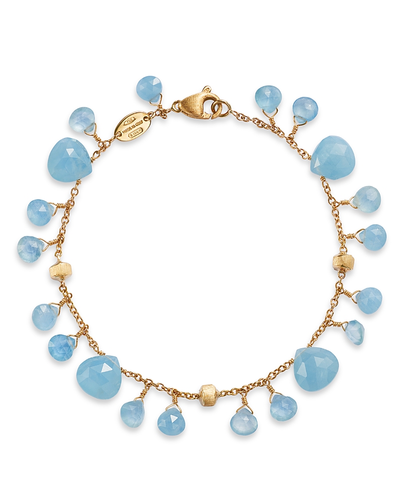 Marco Bicego 18k Yellow Gold Paradise Aquamarine Dangle Bracelet In Blue/gold