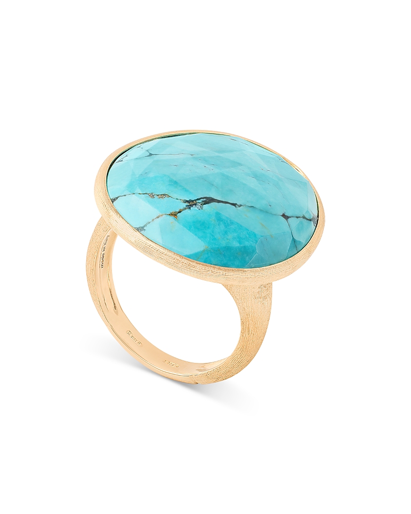 Marco Bicego 18k Yellow Gold Lunaria Turquoise Statement Ring In Turquoise/gold