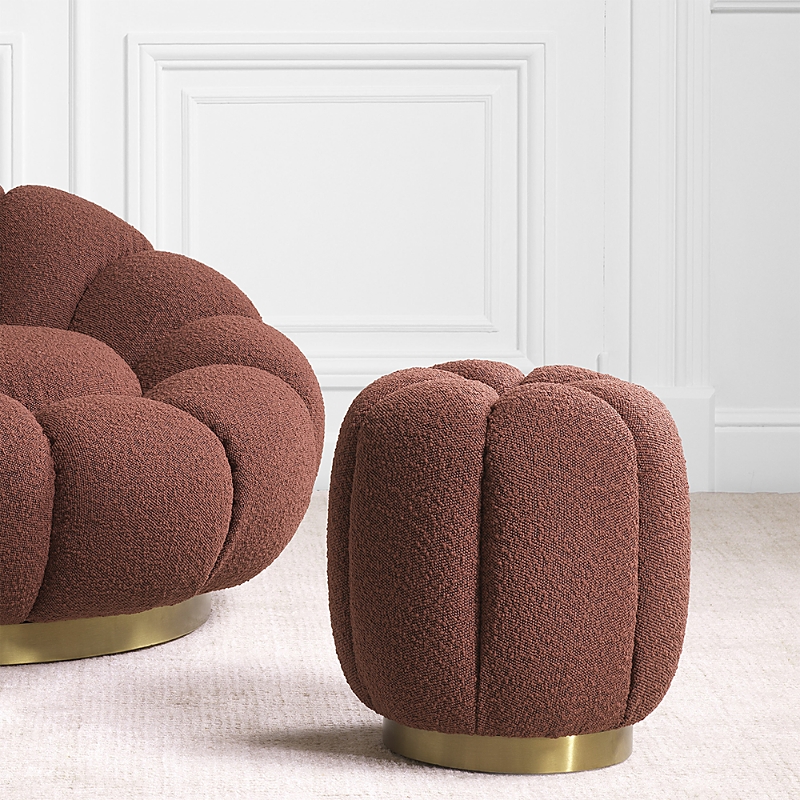 Eichholtz Orchanic Stool In Boucle Rouge
