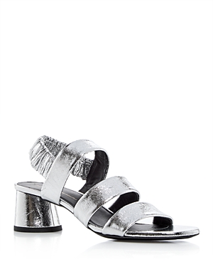 Shop Proenza Schouler Women's Glove Slingback Block Heels Sandals In Silver